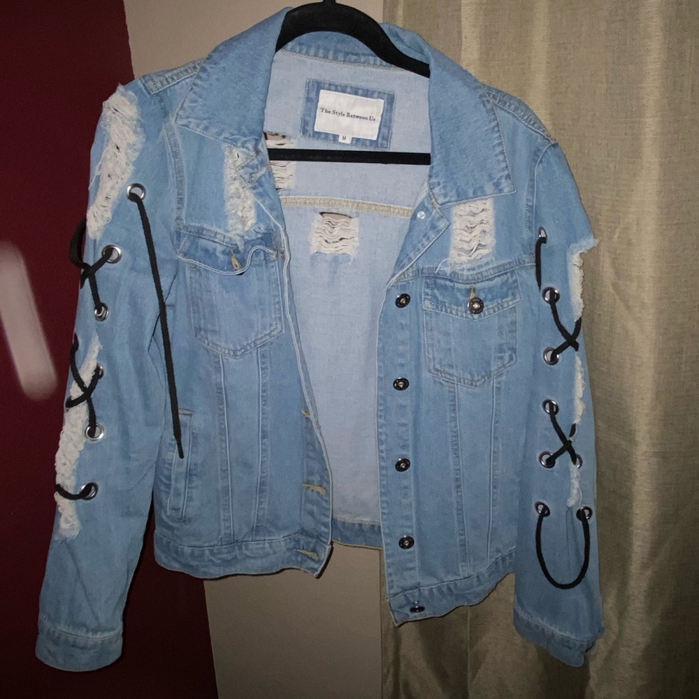 The Style Between Us Distressed Jean Jacket